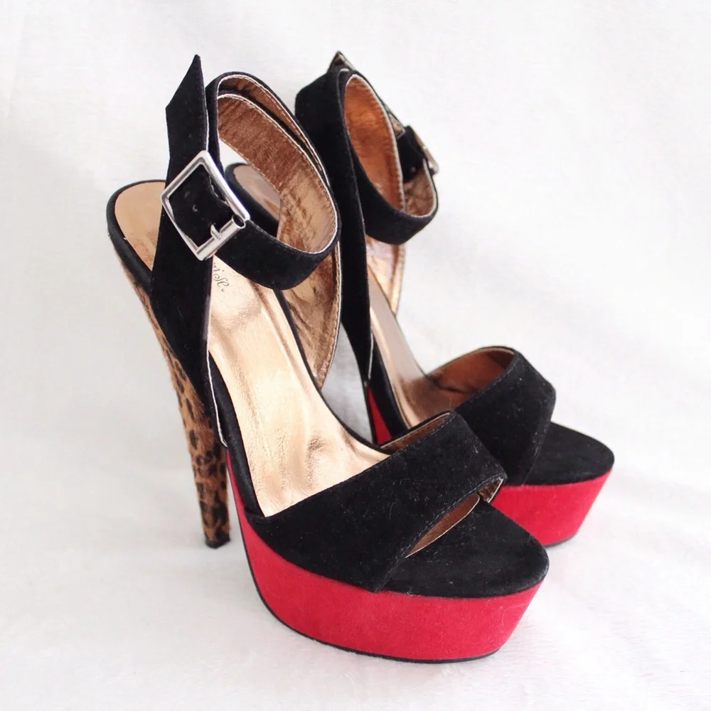 Promise Carlton Cheetah Colorblock Platform Heels